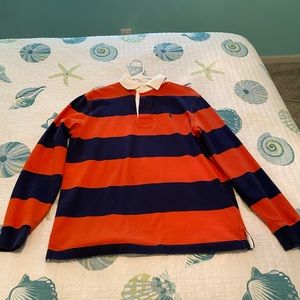 Three men’s rugby polo type shirts